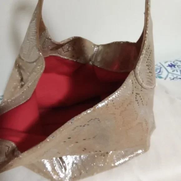 Dooney & Bourke Gold/Silvertone Snakeprint Leather Hobo Bag - Picture 14 of 14